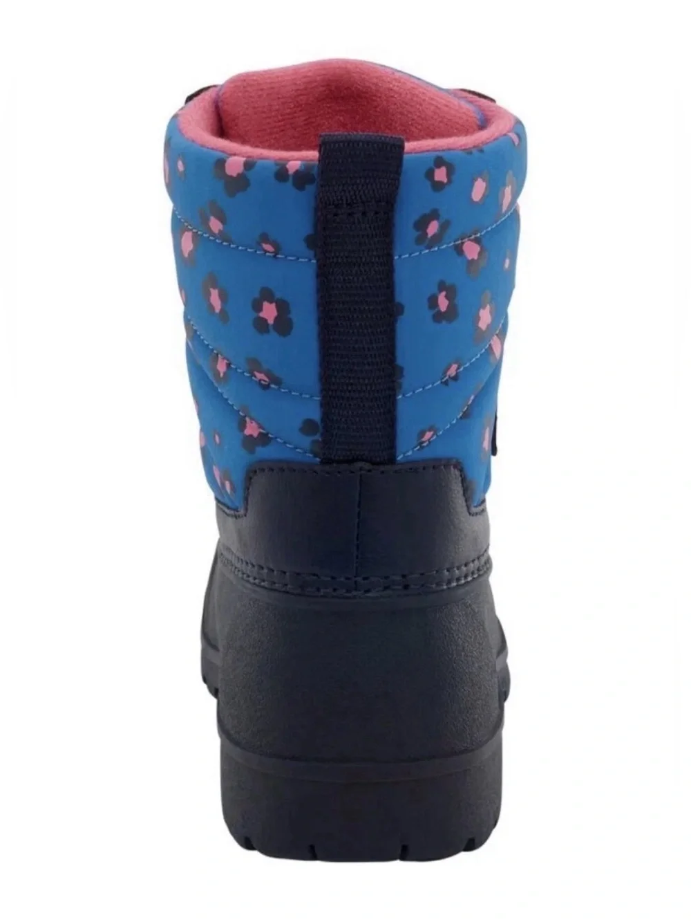 Girl’s Carter’s Pink & Blue Leopard Deltha Winter Snow Boots hook loop easy on